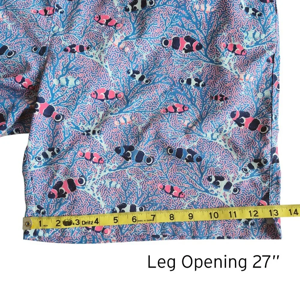 PETER MILLAR Men’s Colorful Clownfish Printed Swim Trunks Sz XL
